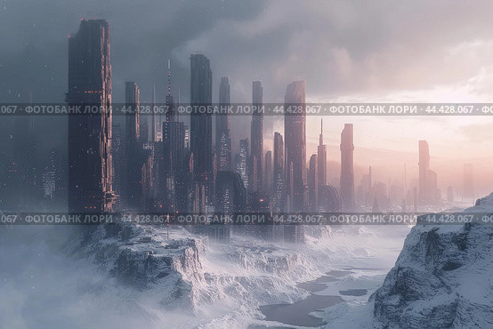 Blackout frozen city. Generate Ai. Стоковое AI-изображение, AI-художник Иван Рябоконь / Фотобанк Лори