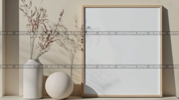 Blank empty cardstock sheet Invitation without text, invitation mockup. Dry pampas, flowers, white desk. Flat lay, top view. Soft paper card floral mock up. Modern Minimal business brand template. A4. Стоковое AI-видео, аниматор Марина Демидюк / Фотобанк Лори