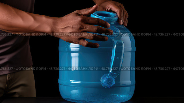 blue 5 gallon water jug ai generated. Стоковое AI-изображение, AI-художник Vectorwin / Фотобанк Лори