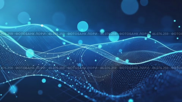 Blue wave with a lot of dots in it. Стоковое AI-видео, аниматор Sergey Grishin / Фотобанк Лори