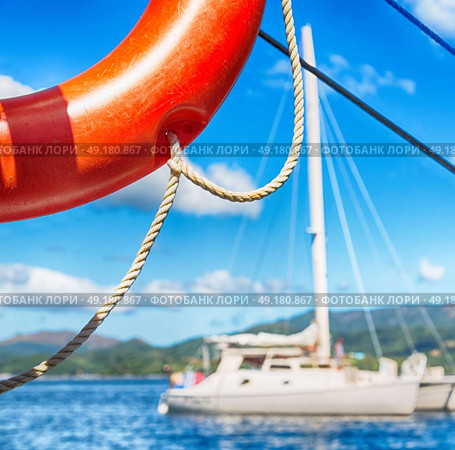 blur  in  philippines   a buoy in boat neat the pacific ocean bokeh and mountain background. Стоковое фото, агентство Ingram Publishing / Фотобанк Лори