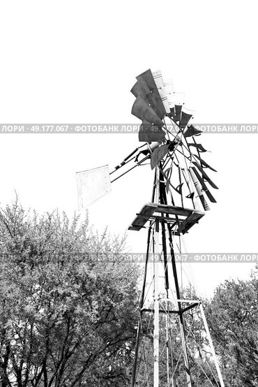 blur south africa  windmill  turbine technology in the national park. Стоковое фото, агентство Ingram Publishing / Фотобанк Лори