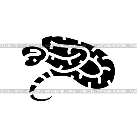 boa constrictor animal snake glyph icon vector illustration. Стоковая иллюстрация, иллюстратор Vectorwin / Фотобанк Лори