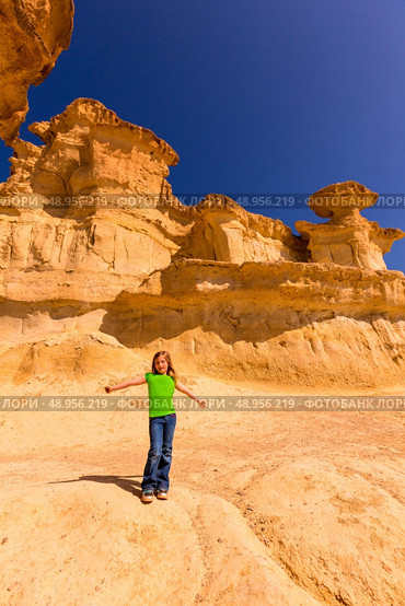 Bolnuevo Mazarron eroded sandstones in Murcia spain. Стоковое фото, агентство Ingram Publishing / Фотобанк Лори