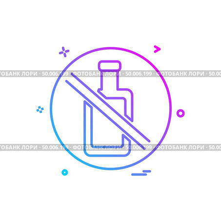 Bottle not allowed icon design vector. Стоковая иллюстрация, агентство Ingram Publishing / Фотобанк Лори