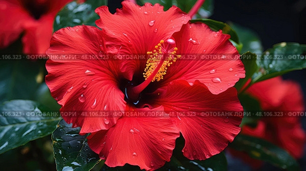 bougainvillea red tropical flowers ai generated. Стоковое AI-изображение, AI-художник Vectorwin / Фотобанк Лори