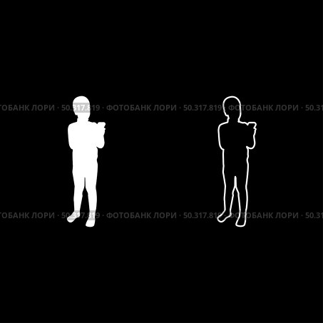 Boy holding smartphone phone Playing tablet Male using communication tool Adolescent looking phone addiction Concept dependency from modern technologies silhouette white color vector illustration solid outline style simple image. Boy holding smartphone phone Playing tablet Male using communication tool Adolescent looking phone addiction Concept dependency from modern technologies silhouette white color vector illustration solid outline style image. Стоковая иллюстрация, агентство Ingram Publishing / Фотобанк Лори