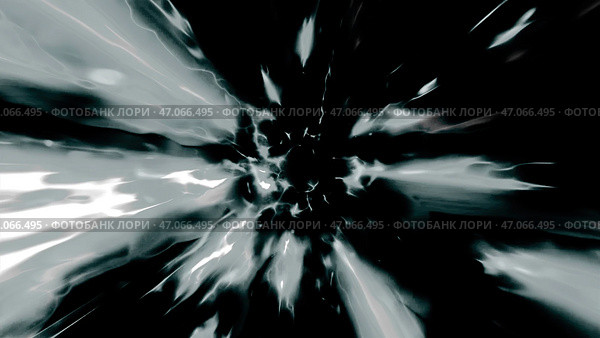 Bright glowing spots flicker in dizzying flow of tunnel. Стоковая иллюстрация, иллюстратор David Kashakhi / Фотобанк Лори