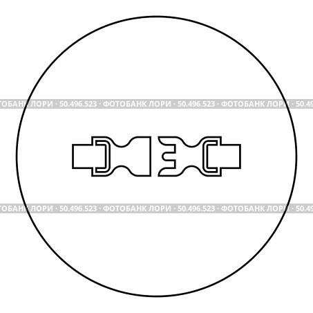 Buckle fastener clasp furniture for clothes system of fast snap join for backpack bag opened icon in circle round black color vector illustration image outline contour line thin style simple. Buckle fastener clasp furniture for clothes system of fast snap join for backpack bag opened icon in circle round black color vector illustration image outline contour line thin style. Стоковая иллюстрация, агентство Ingram Publishing / Фотобанк Лори