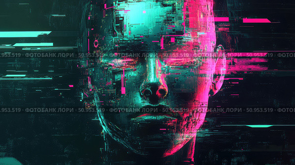 bug glitching AI core ai generated. Стоковое AI-изображение, AI-художник Vectorwin / Фотобанк Лори