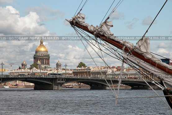Бушприт парусного судна. Нева. Санкт-Петербург (2009 год). Стоковое фото, фотограф Александр Алексеев / Фотобанк Лори