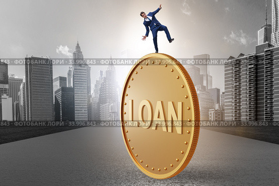 Businessman in debt and loan concept. Стоковое фото, фотограф Elnur / Фотобанк Лори