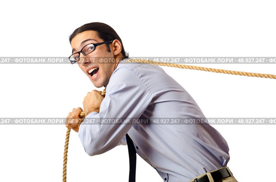 Businessman in tug of war concept. Стоковое фото, агентство Ingram Publishing / Фотобанк Лори