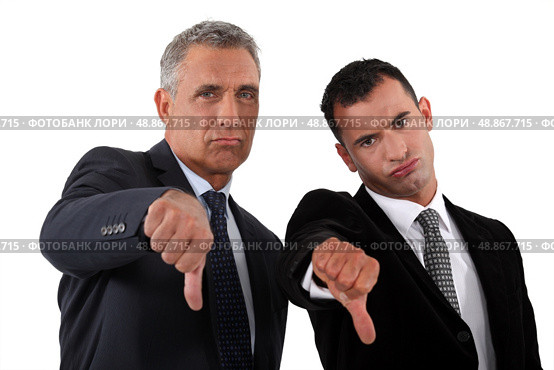 businessmen, thumbs down. Стоковое фото, агентство Ingram Publishing / Фотобанк Лори