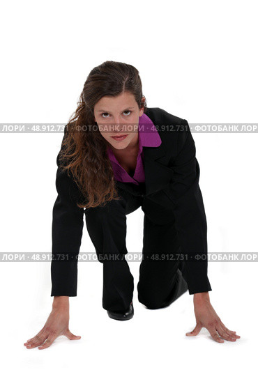 Businesswoman on her marks. Стоковое фото, агентство Ingram Publishing / Фотобанк Лори