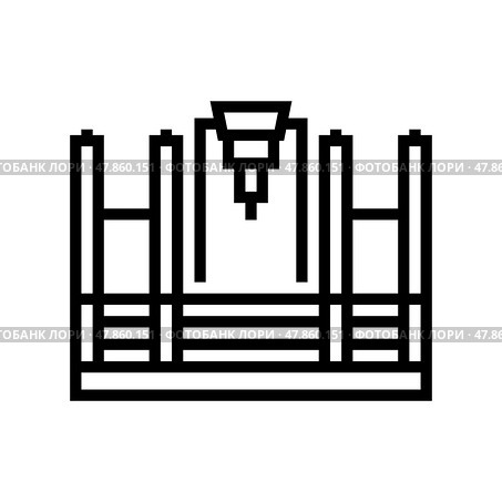 butt welding machine line icon vector illustration. Стоковая иллюстрация, иллюстратор Vectorwin / Фотобанк Лори