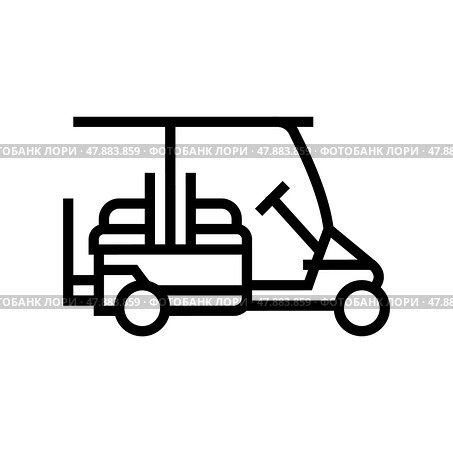 caddy golf club car line icon vector illustration. Стоковая иллюстрация, иллюстратор Vectorwin / Фотобанк Лори