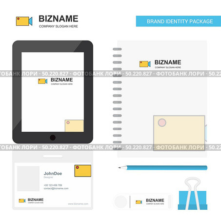 Camcoder  Business Logo, Tab App, Diary PVC Employee Card and USB Brand Stationary Package Design Vector Template. Стоковая иллюстрация, агентство Ingram Publishing / Фотобанк Лори