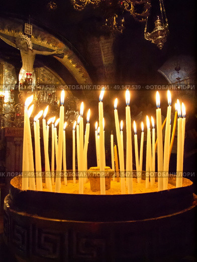 candles located before calvary. Jerusalem. Стоковое фото, агентство Ingram Publishing / Фотобанк Лори