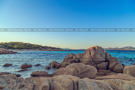 Capriccioli beach in Costa Smeralda. (2017 год). Стоковое фото, фотограф Татьяна  Бральнина / Фотобанк Лори