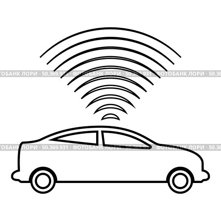 Car radio signals sensor smart technology autopilot up direction contour outline line icon black color vector illustration image thin flat style simple. Car radio signals sensor smart technology autopilot up direction contour outline line icon black color vector illustration image thin flat style. Стоковая иллюстрация, агентство Ingram Publishing / Фотобанк Лори