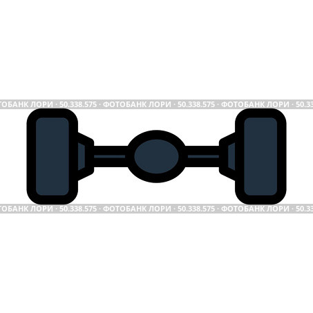 Car Rear Axle Icon. Editable Bold Outline With Color Fill Design. Vector Illustration. Стоковая иллюстрация, агентство Ingram Publishing / Фотобанк Лори