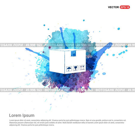 cardboard boxes icon - Watercolor Background. Стоковая иллюстрация, агентство Ingram Publishing / Фотобанк Лори