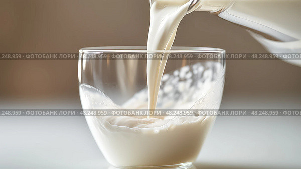 carton glass of soymilk ai generated. Стоковое AI-изображение, AI-художник Vectorwin / Фотобанк Лори