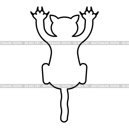 Cat scratching harm contour outline line icon black color vector illustration image thin flat style simple. Cat scratching harm contour outline line icon black color vector illustration image thin flat style. Стоковая иллюстрация, агентство Ingram Publishing / Фотобанк Лори