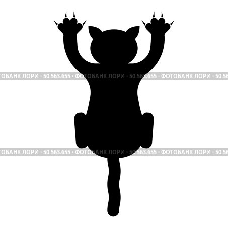 Cat scratching harm icon black color vector illustration image flat style simple. Cat scratching harm icon black color vector illustration image flat style. Стоковая иллюстрация, агентство Ingram Publishing / Фотобанк Лори