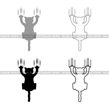 Cat scratching with claw marks harm set icon grey black color vector illustration image simple solid fill outline contour line thin flat style. Cat scratching with claw marks harm set icon grey black color vector illustration image solid fill outline contour line thin flat style. Стоковая иллюстрация, агентство Ingram Publishing / Фотобанк Лори