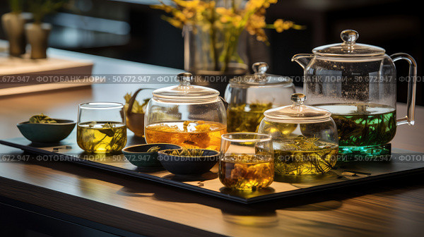 ceremony leaf tea ai generated. Стоковое AI-изображение, AI-художник Vectorwin / Фотобанк Лори