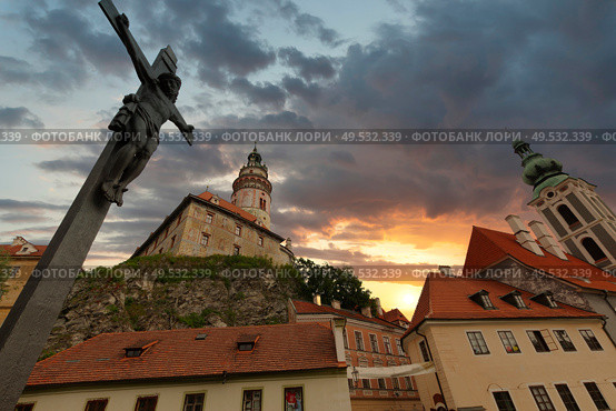 Cesky Krumlov - the city of South Bohemia Czech Republic region. Located on the Vltava River. declared a UNESCO World Heritage Site. Стоковое фото, агентство Ingram Publishing / Фотобанк Лори