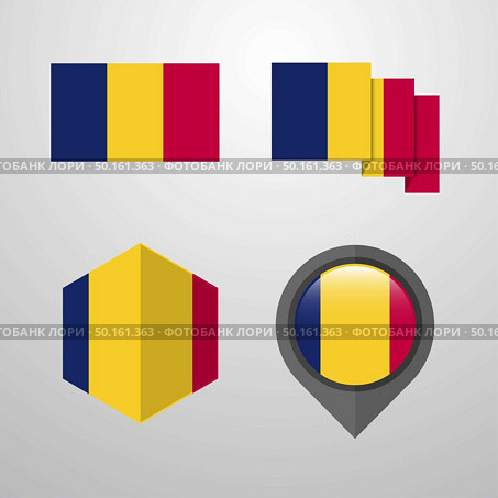 Chad flag design set vector. Стоковая иллюстрация, агентство Ingram Publishing / Фотобанк Лори