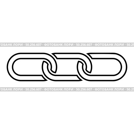 Chain links Interlock icon outline black color vector illustration flat style simple image. Chain links Interlock icon outline black color vector illustration flat style image. Стоковая иллюстрация, агентство Ingram Publishing / Фотобанк Лори