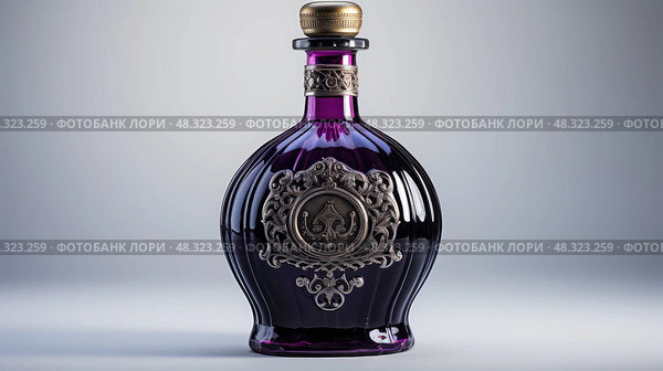 champagne wine bottle shape ai generated. Стоковое AI-изображение, AI-художник Vectorwin / Фотобанк Лори
