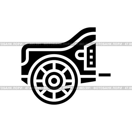 chariot ancient greece glyph icon vector illustration. Стоковая иллюстрация, иллюстратор Vectorwin / Фотобанк Лори