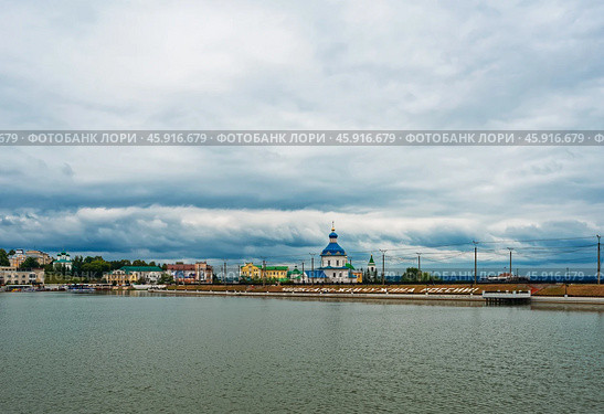 Чебоксарский залив. Город Чебоксары (2024 год). Стоковое фото, фотограф Макаров Алексей / Фотобанк Лори