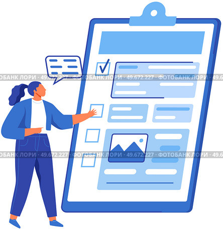Checklist with results of social surveys, customer data. Clipboard with document, target. Targeted advertising, business marketing concept. Form with survey, paper sheet with results of review. Checklist with results of social surveys, customer data. Clipboard with document. Form with survey. Стоковая иллюстрация, агентство Ingram Publishing / Фотобанк Лори