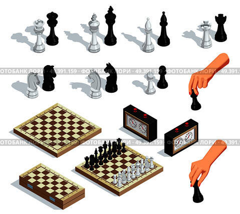 Chess Isometric Set. Стоковая иллюстрация, агентство Ingram Publishing / Фотобанк Лори