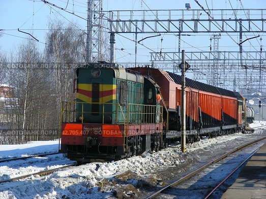 Четырехвагонный снегоуборочный поезд СМ2 ГМ №1446. Станция Электроугли. Московская область (2012 год). Редакционное фото, фотограф lana1501 / Фотобанк Лори