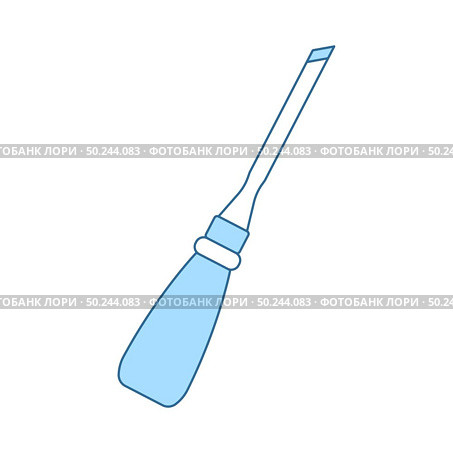 Chisel Icon. Thin Line With Blue Fill Design. Vector Illustration. Стоковая иллюстрация, агентство Ingram Publishing / Фотобанк Лори
