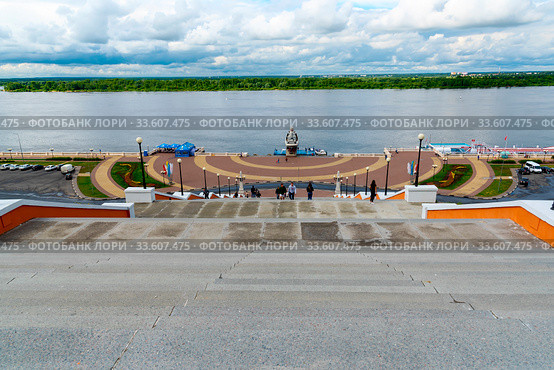 Чкаловская лестница. Нижний Новгород (2017 год). Редакционное фото, фотограф Александр Щепин / Фотобанк Лори