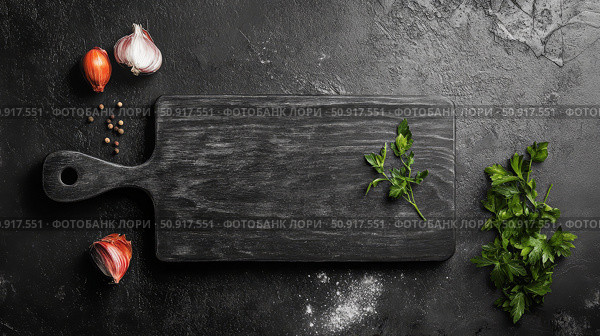 chopping black and white cutting board ai generated. Стоковое AI-изображение, AI-художник Vectorwin / Фотобанк Лори