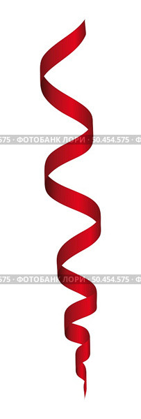 Christmas (New Year) element of curled ribbon. Vector illustration. Стоковая иллюстрация, агентство Ingram Publishing / Фотобанк Лори