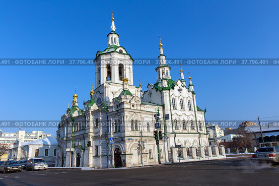 Church of the Savior. Church of the Savior of the Holy Face in the city of Tyumen. Редакционное фото, фотограф Евгений Ткачёв / Фотобанк Лори