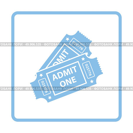 Cinema tickets icon. Blue frame design. Vector illustration. Стоковая иллюстрация, агентство Ingram Publishing / Фотобанк Лори