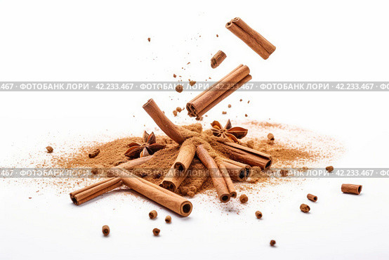Cinnamon sticks. Generate Ai. Стоковое AI-изображение, AI-художник Иван Рябоконь / Фотобанк Лори