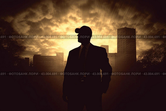 Clandestine Silhouette fbi agent warehouse facility. Generate Ai. Стоковое AI-изображение, AI-художник Иван Рябоконь / Фотобанк Лори