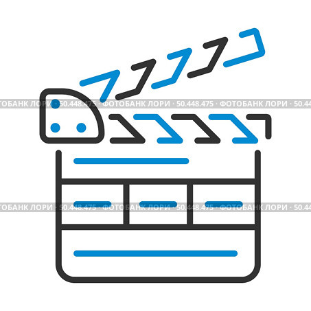 Clapperboard Icon. Editable Bold Outline With Color Fill Design. Vector Illustration. Стоковая иллюстрация, агентство Ingram Publishing / Фотобанк Лори